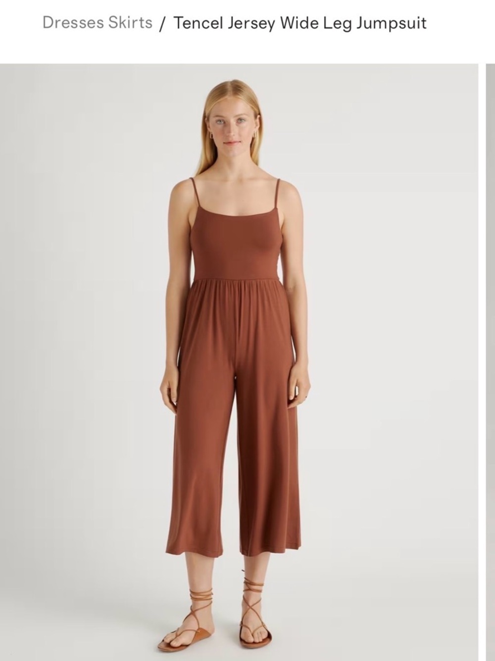 Tencel Jersey Wide Leg Jumpsuit — Wine